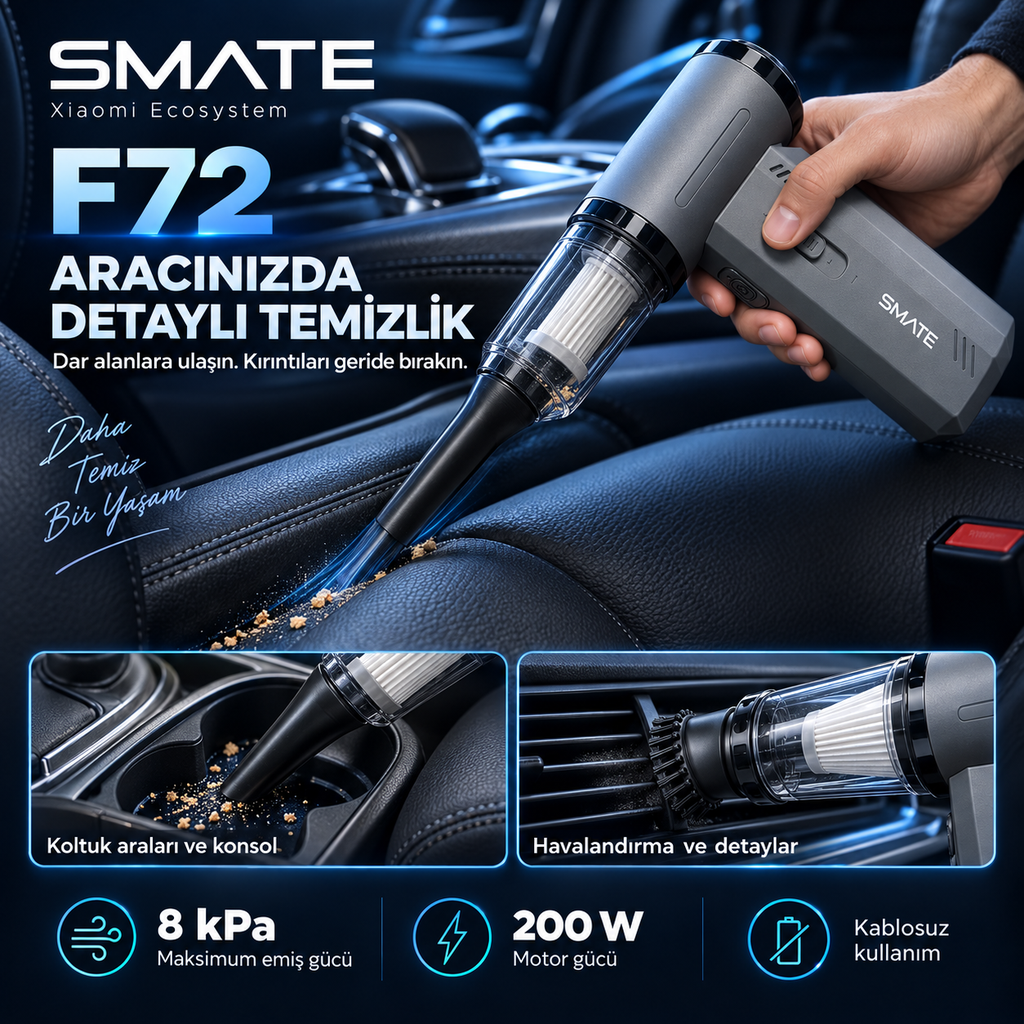 SMATE F72 — Araç İçi Temizlik