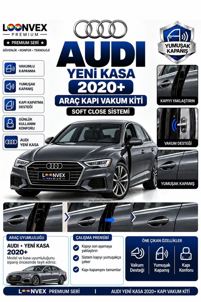 LOONVEX Audi 2020 ve Sonrası Kapı Vakum Kiti – Soft Close