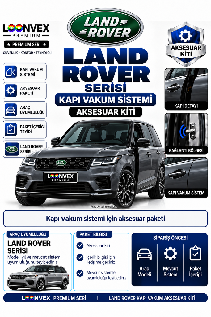 [LNV-VK-0017] LOONVEX Land Rover Serisi Kapı Vakum Sistemi Aksesuar Kiti