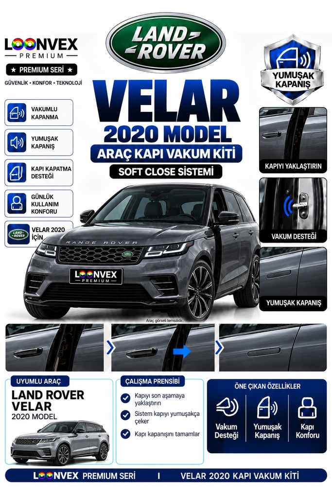 [LNV-VK-0021] LOONVEX Land Rover Velar 2020 Araç Kapı Vakum Kiti – Soft Close