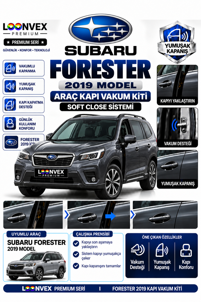 LOONVEX Subaru Forester 2019 Araç Kapı Vakum Kiti – Soft Close