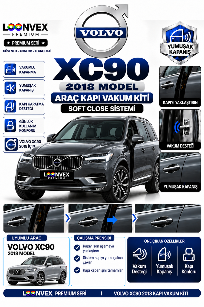 LOONVEX Volvo XC90 2018 Araç Kapı Vakum Kiti – Soft Close