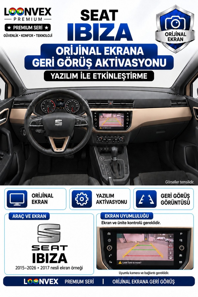 LOONVEX SEAT Ibiza Orijinal Ekrana Geri Görüş Aktivasyonu