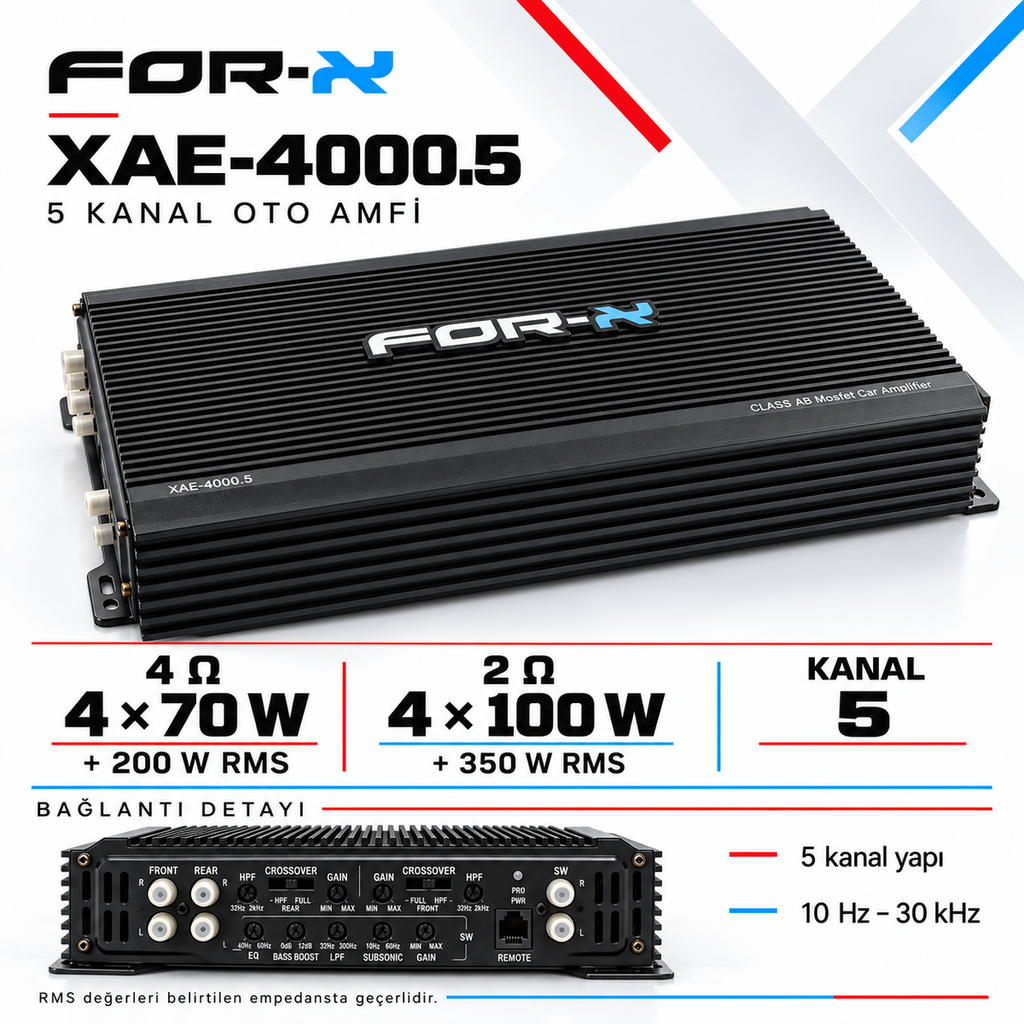 [LNV-FX-XAE-4000.5] For-X XAE-4000.5 5 Kanal Oto Amfi