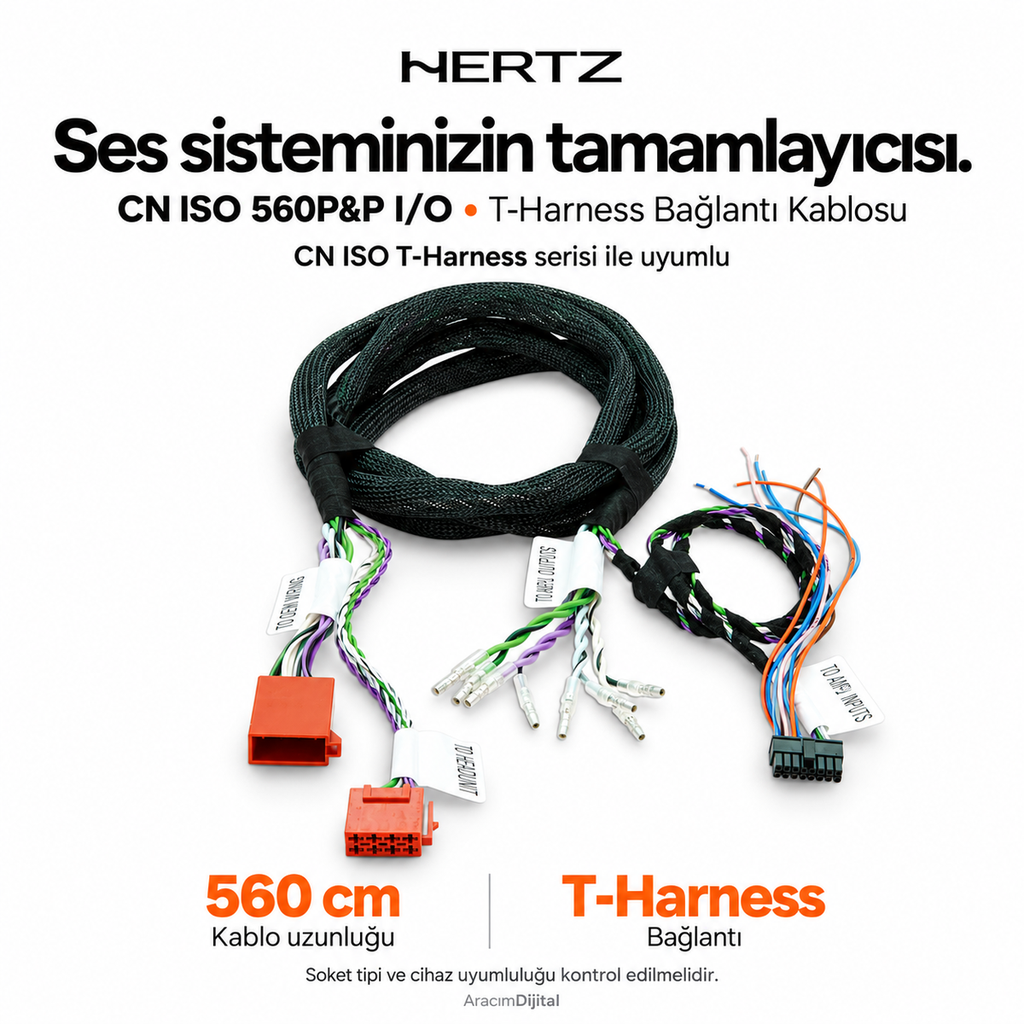 [LNV-HZ-CN-ISO-560P-P-I-O] Hertz CN ISO 560P&P I/O T-Harness Bağlantı Kablosu