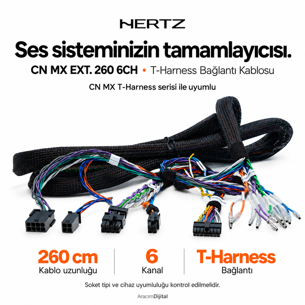 Hertz CN MX EXT. 260 6CH T-Harness Bağlantı Kablosu