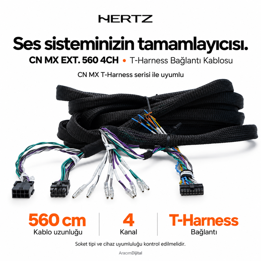 [LNV-HZ-CN-MX-EXT.-560-4CH] Hertz CN MX EXT. 560 4CH T-Harness Bağlantı Kablosu