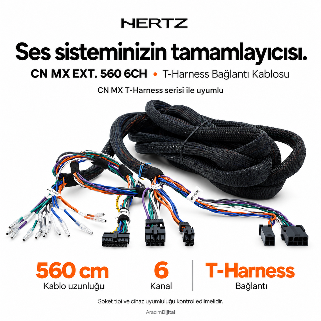 [LNV-HZ-CN-MX-EXT.-560-6CH] Hertz CN MX EXT. 560 6CH T-Harness Bağlantı Kablosu