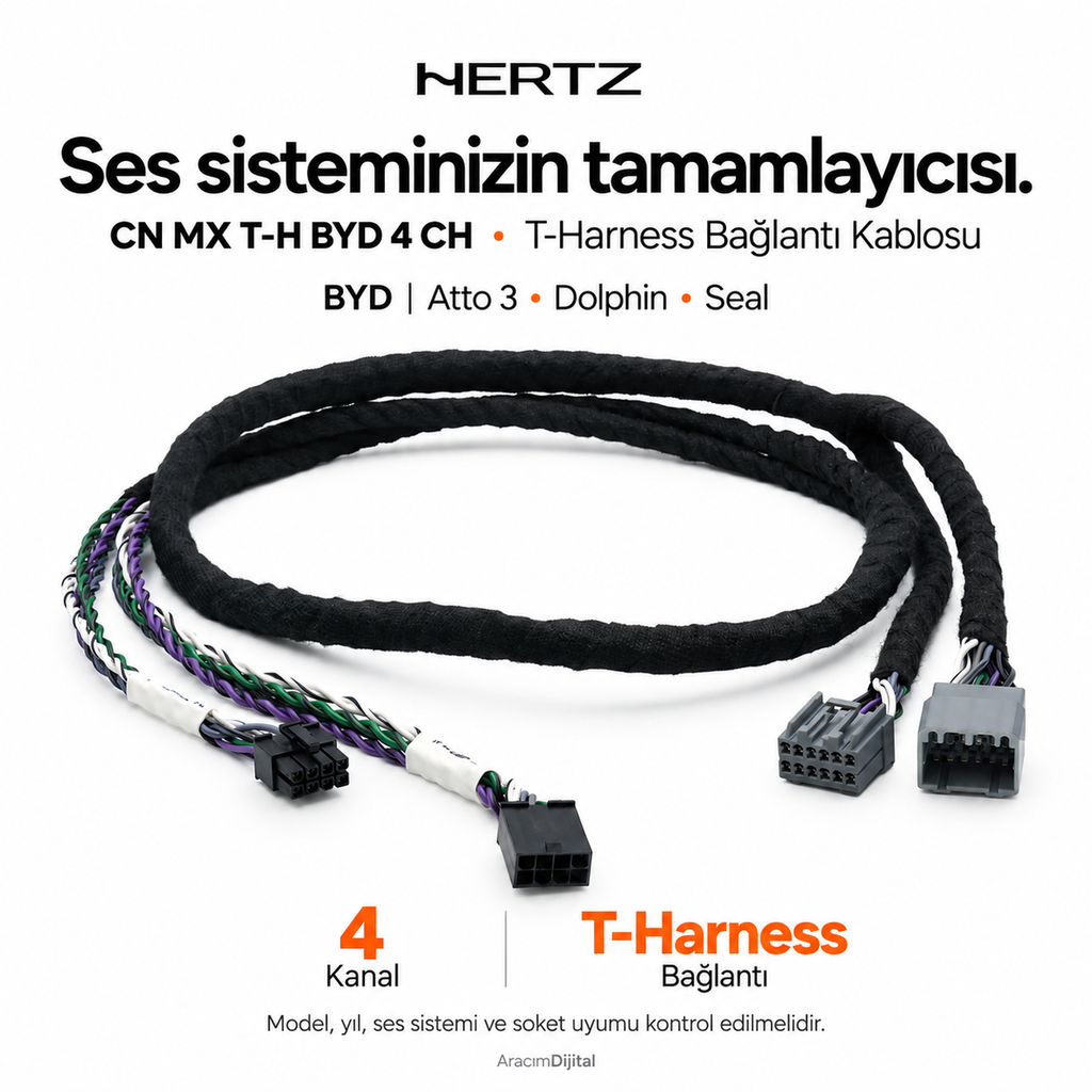 [LNV-HZ-CN-MX-T-H-BYD-4-CH] Hertz CN MX T-H BYD 4 CH T-Harness Bağlantı Kablosu