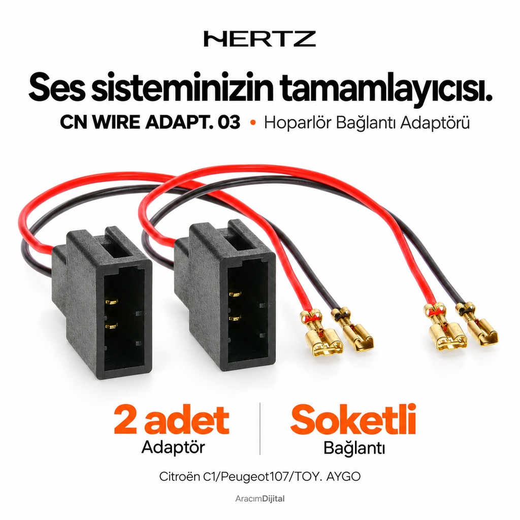 [LNV-HZ-CN-WIRE-ADAPT.-03-CITR.C1-PEUG.107-TOY.-AYGO-2PC] Hertz CN WIRE ADAPT. 03 – CITR.C1/PEUG.107/TOY. AYGO 2PC Hoparlör Bağlantı Adaptörü