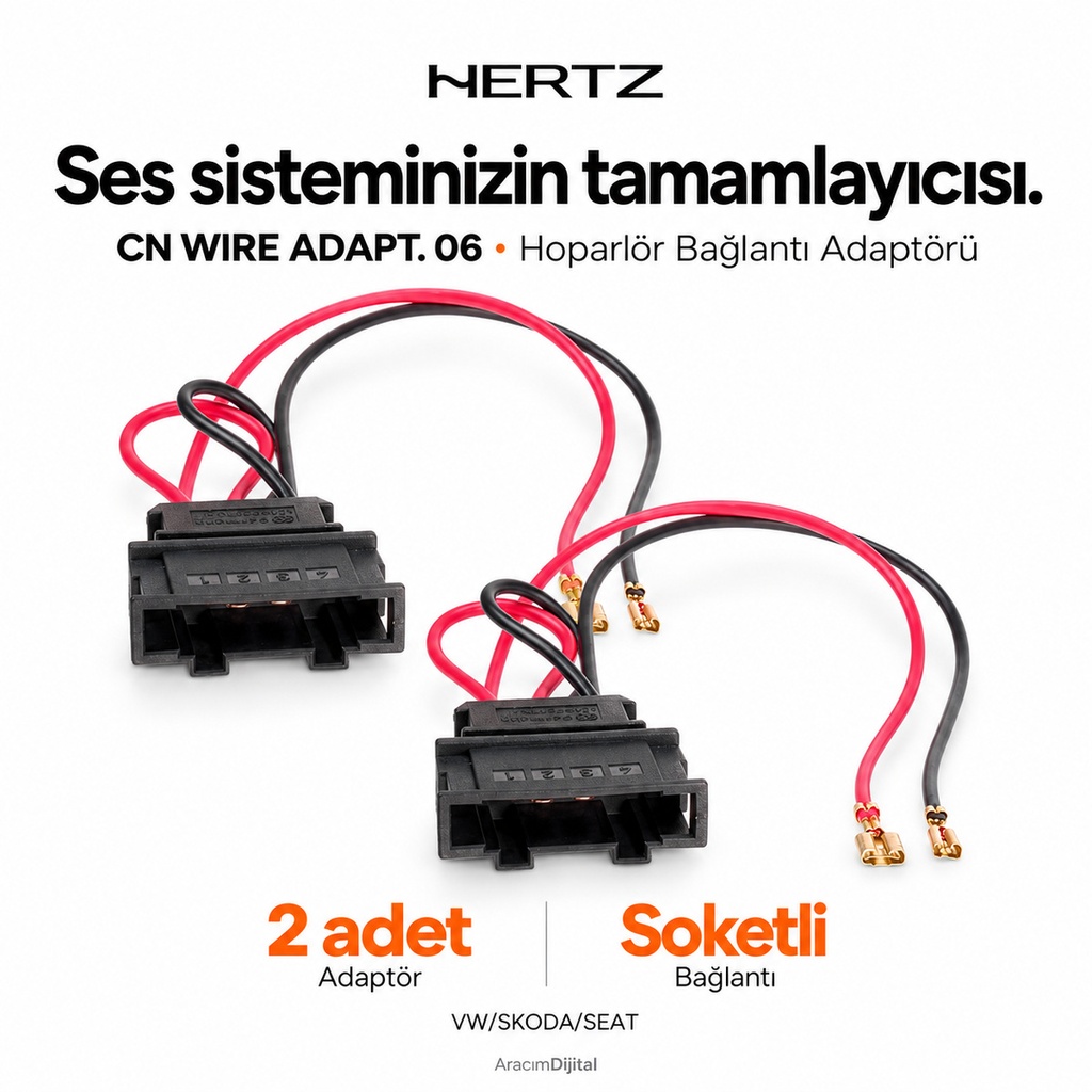 [LNV-HZ-CN-WIRE-ADAPT.-06-VW-SKODA-SEAT-2PCS.] Hertz CN WIRE ADAPT. 06 – VW/SKODA/SEAT 2PCS. Hoparlör Bağlantı Adaptörü