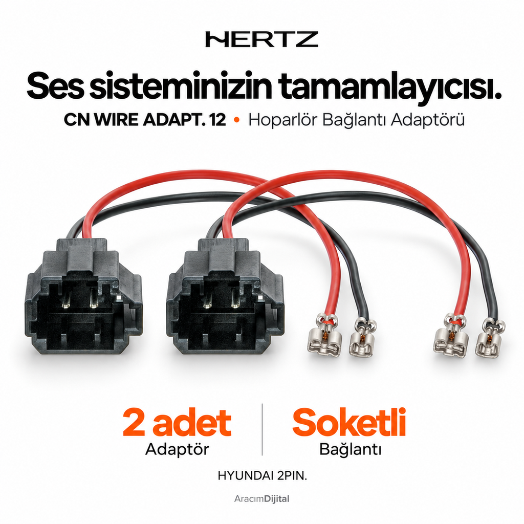 [LNV-HZ-CN-WIRE-ADAPT.-12-HYUNDAI-2PIN.-2PCS] Hertz CN WIRE ADAPT. 12 – HYUNDAI 2PIN. 2PCS Hoparlör Bağlantı Adaptörü