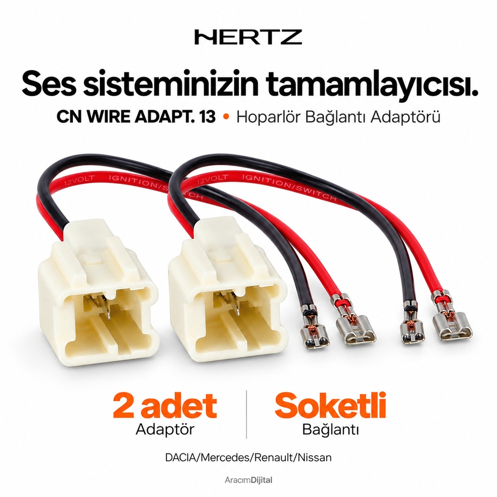 [LNV-HZ-CN-WIRE-ADAPT.-13-DACIA-MERC.-REN.-NISS.-2PCS.] Hertz CN WIRE ADAPT. 13 – DACIA/MERC./REN./NISS. 2PCS. Hoparlör Bağlantı Adaptörü