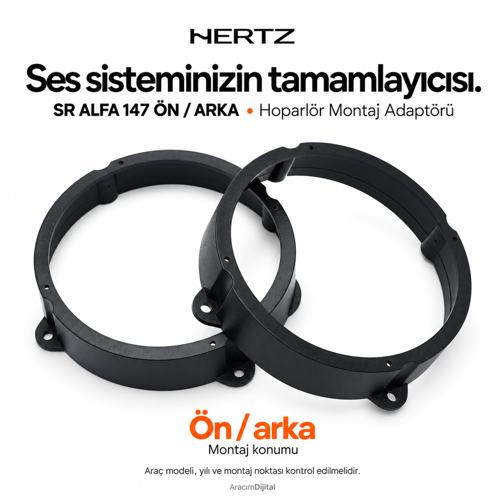 [LNV-HZ-SR-ALFA-147-FRONT-REAR] Hertz SR ALFA 147 FRONT+REAR Hoparlör Montaj Adaptörü