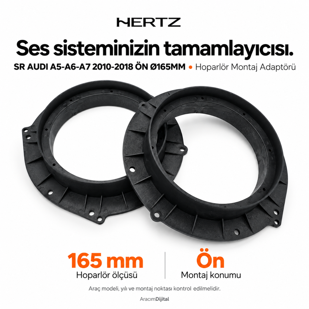 [LNV-HZ-SR-AUDI-A5-A6-A7-2010-2018-FRONT-165MM] Hertz SR AUDI A5-A6-A7 2010-2018 FRONT Ø165MM Hoparlör Montaj Adaptörü