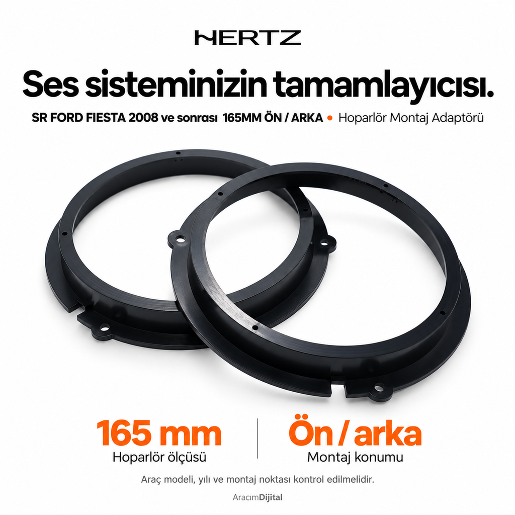 [LNV-HZ-SR-FORD-FIESTA-2008-165MM-FRONT-REAR] Hertz SR FORD FIESTA 2008> 165MM FRONT/REAR Hoparlör Montaj Adaptörü