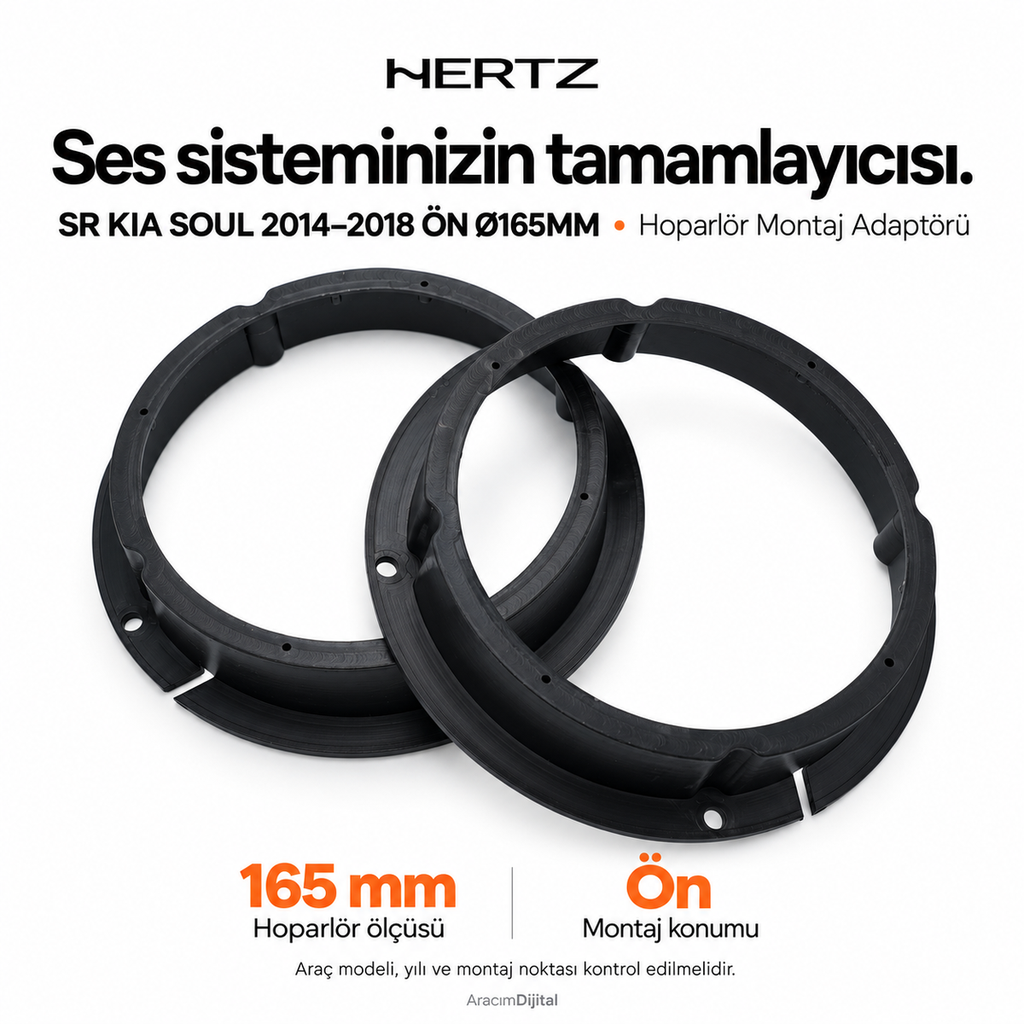 [LNV-HZ-SR-KIA-SOUL-2014--2018-FRONT-165MM] Hertz SR KIA SOUL 2014->2018 FRONT Ø165MM Hoparlör Montaj Adaptörü