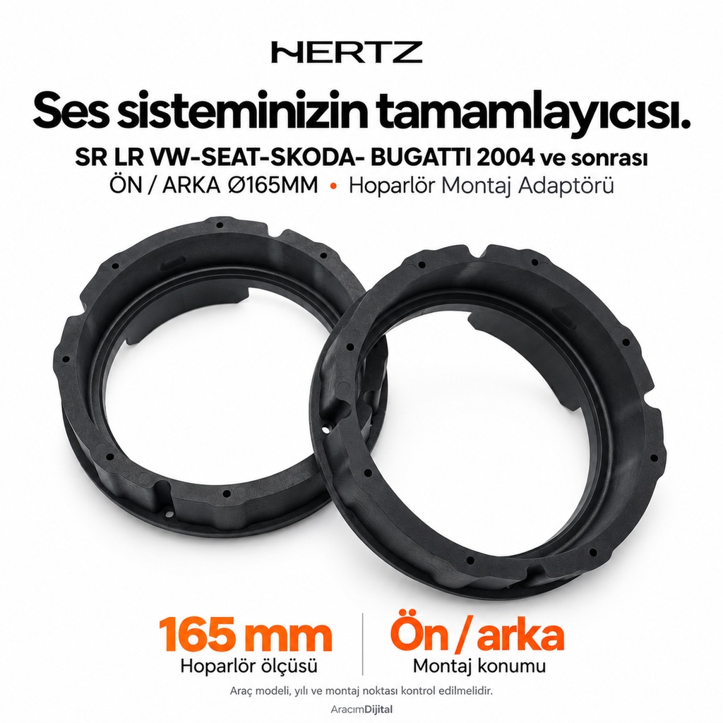 [LNV-HZ-SR-LR-VW-SEAT-SKODA--BUGATTI-2004--F-R-165MM] Hertz SR LR VW-SEAT-SKODA- BUGATTI 2004-> F+R Ø165MM Hoparlör Montaj Adaptörü