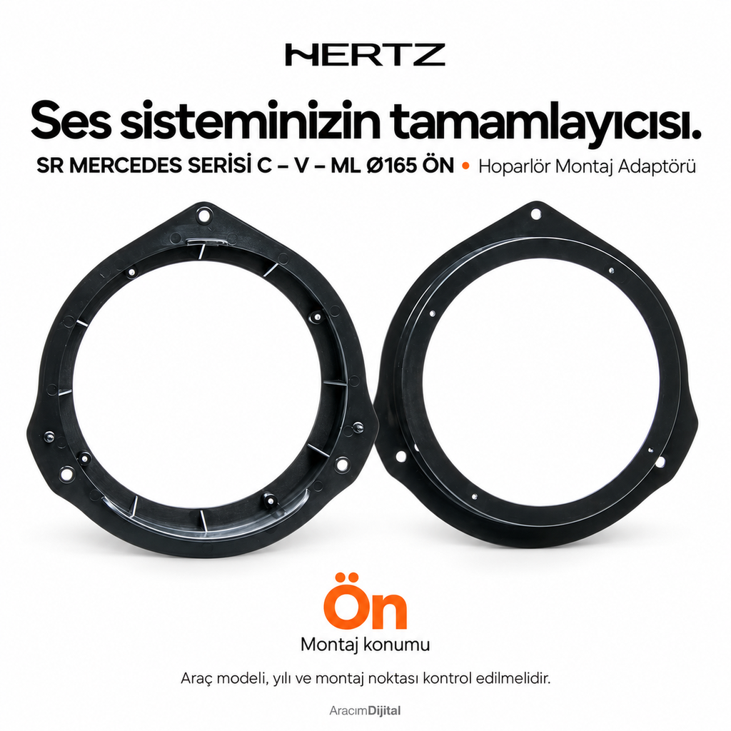 [LNV-HZ-SR-MERCEDES-CLASSE-C-V-ML-165-FRONT] Hertz SR MERCEDES CLASSE C – V – ML Ø165 FRONT Hoparlör Montaj Adaptörü