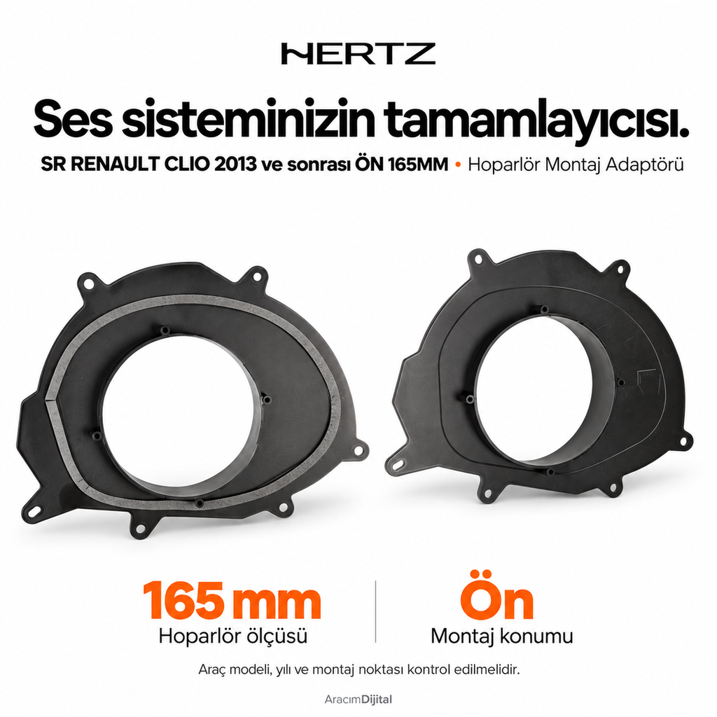 Hertz SR RENALT CLIO 2013-> FRONT 165MM Hoparlör Montaj Adaptörü