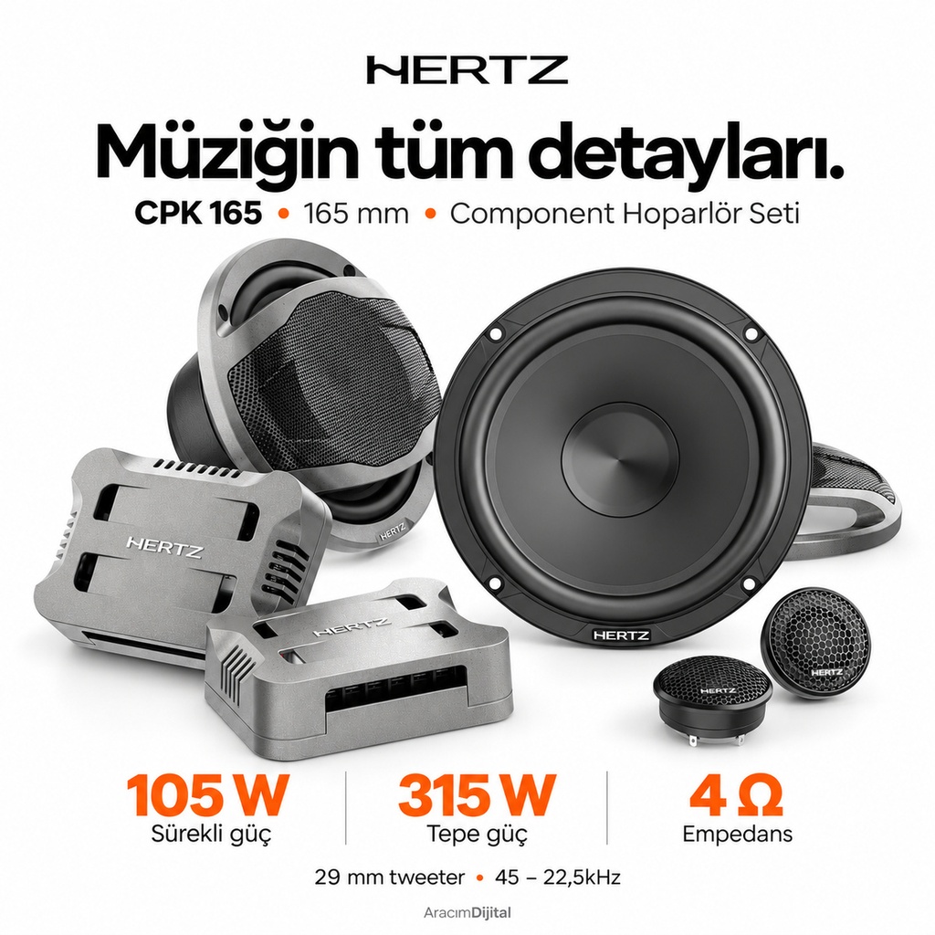 [LNV-HZ-CPK-165] Hertz CPK 165 Component Hoparlör Seti