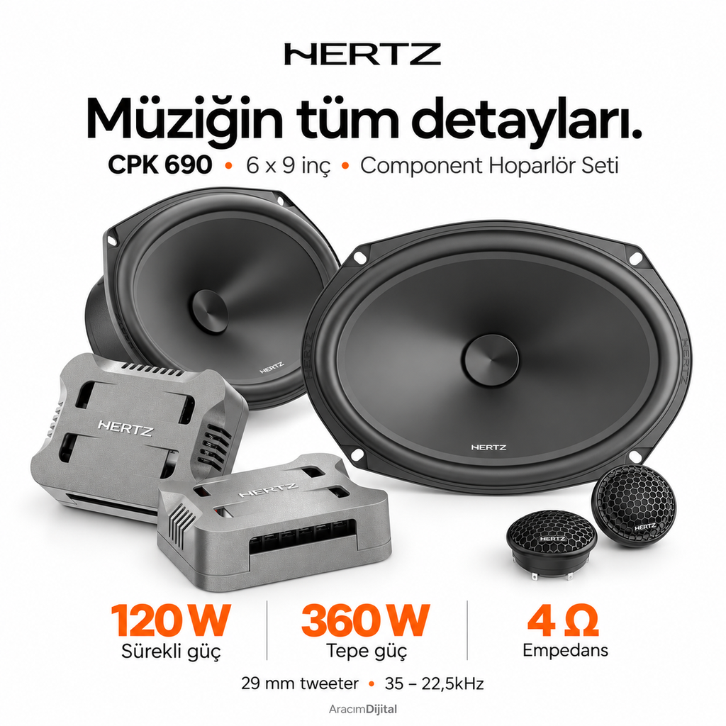 [LNV-HZ-CPK-690] Hertz CPK 690 Component Hoparlör Seti