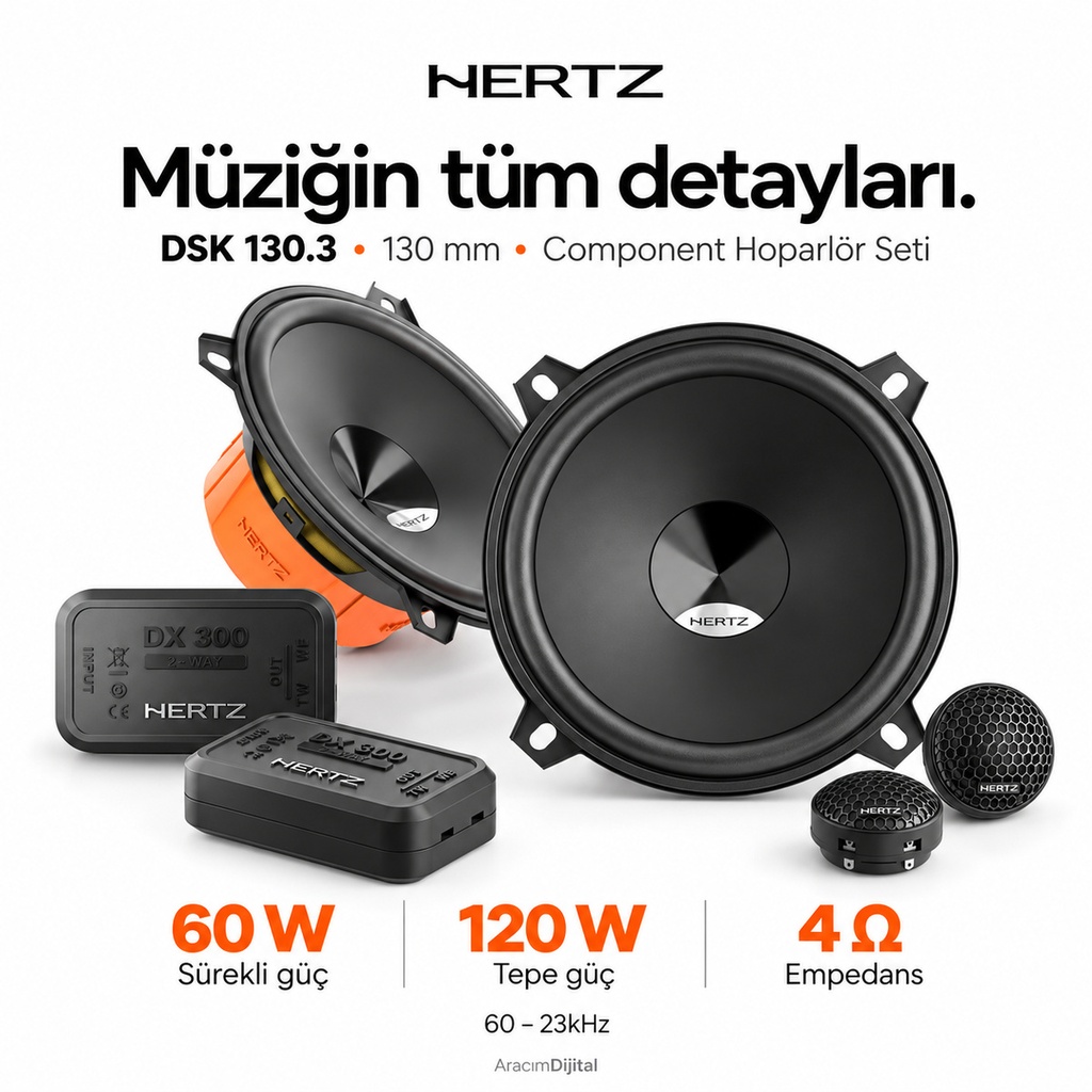 [LNV-HZ-DSK-130.3] Hertz DSK 130.3 Component Hoparlör Seti