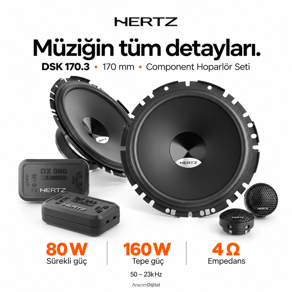 [LNV-HZ-DSK-170.3] Hertz DSK 170.3 Component Hoparlör Seti