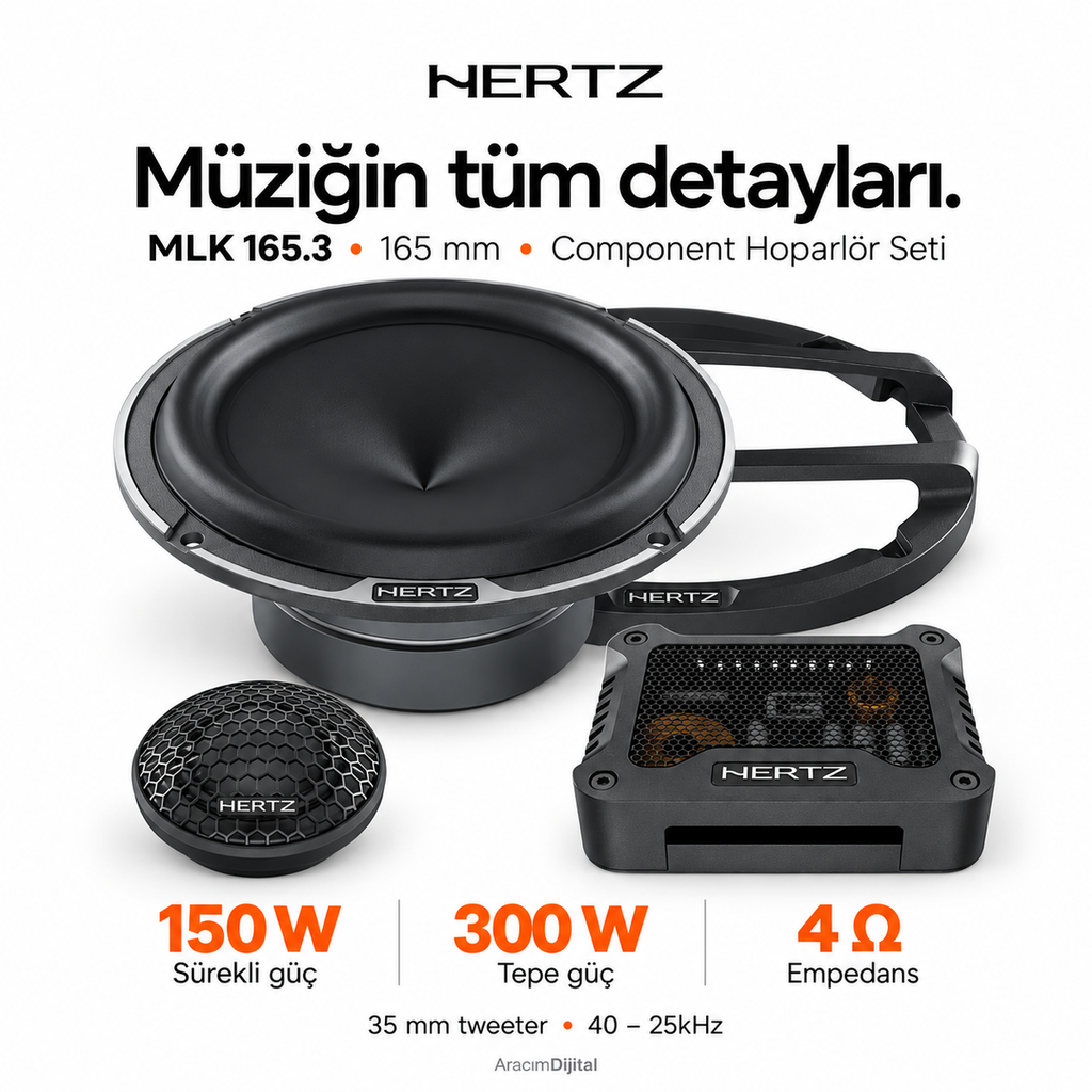 [LNV-HZ-MLK-165.3] Hertz MLK 165.3 Component Hoparlör Seti