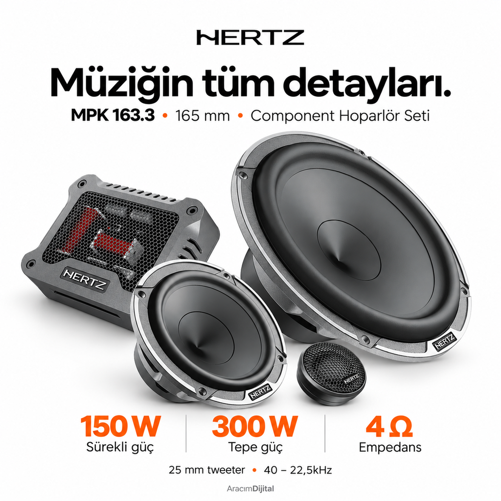 [LNV-HZ-MPK-163.3] Hertz MPK 163.3 Component Hoparlör Seti