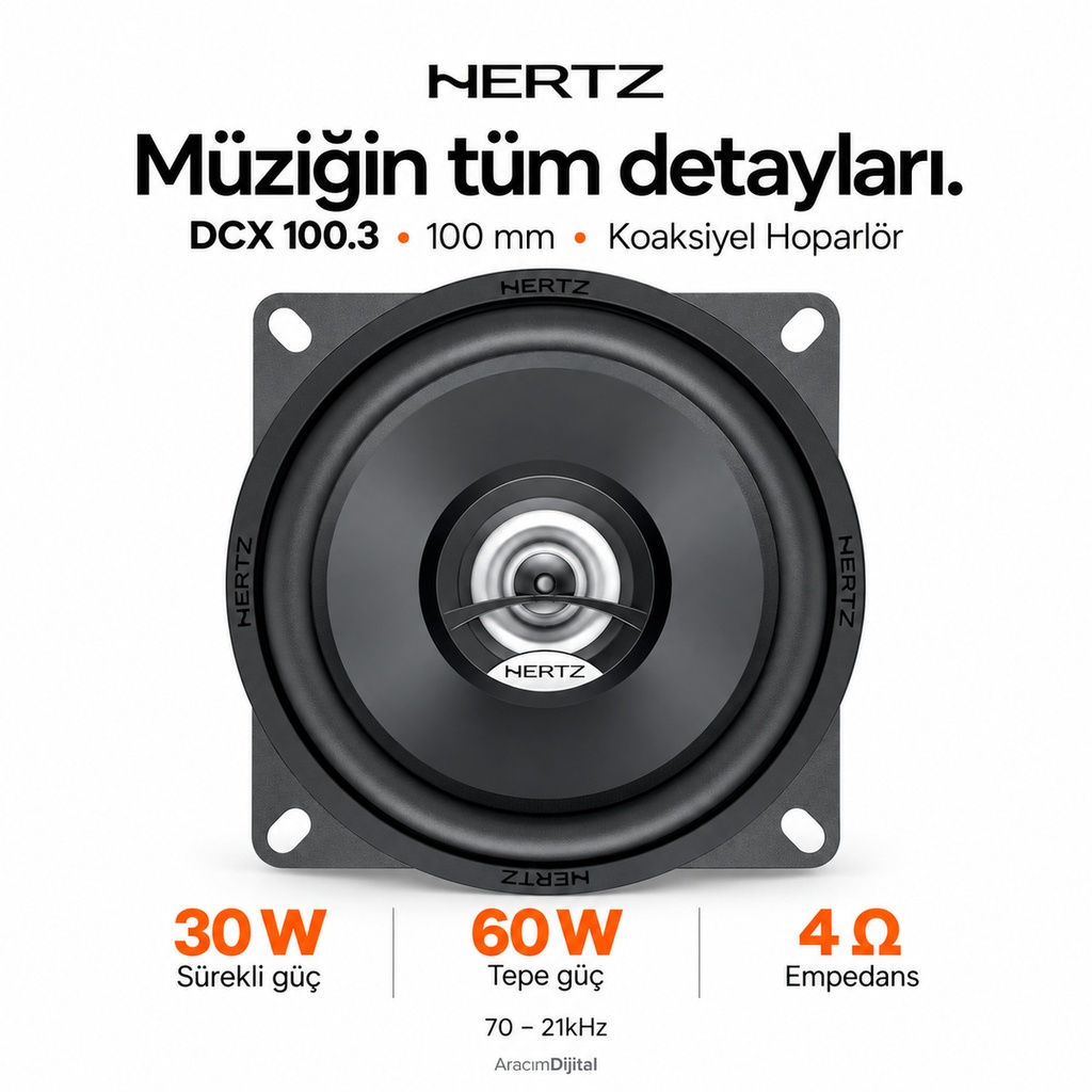 [LNV-HZ-DCX-100.3] Hertz DCX 100.3 Koaksiyel Hoparlör