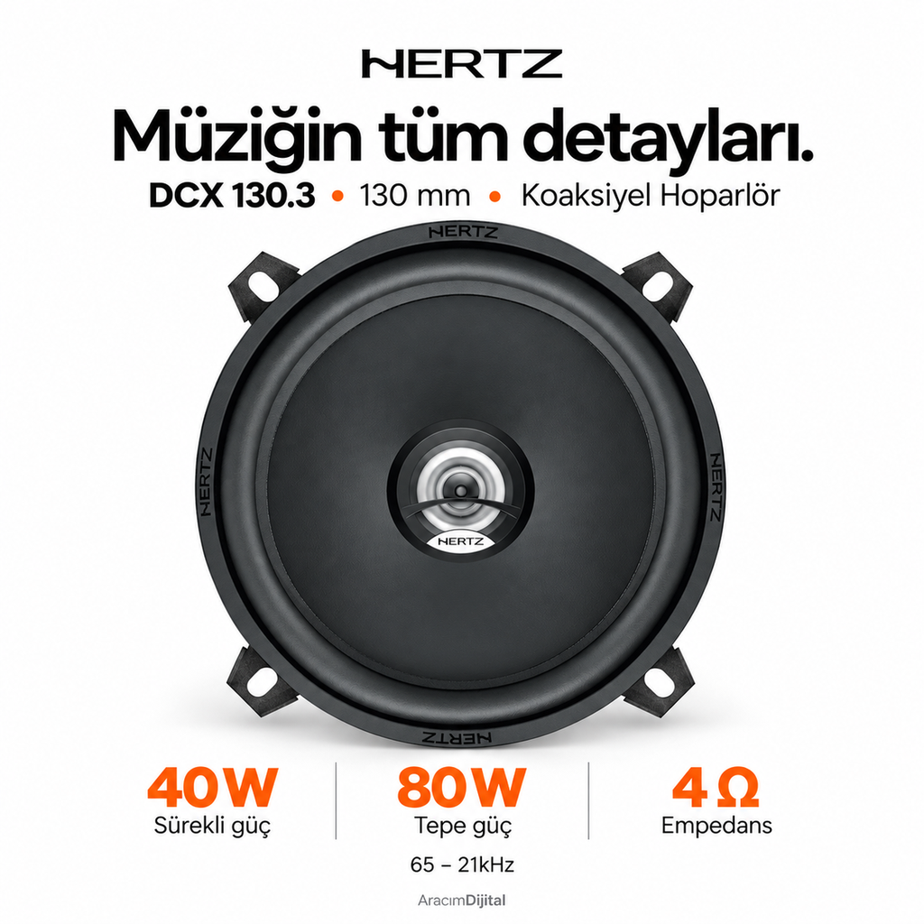 [LNV-HZ-DCX-130.3] Hertz DCX 130.3 Koaksiyel Hoparlör