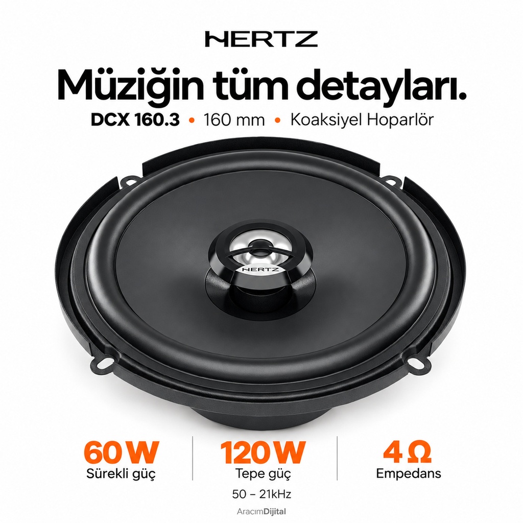 [LNV-HZ-DCX-160.3] Hertz DCX 160.3 Koaksiyel Hoparlör