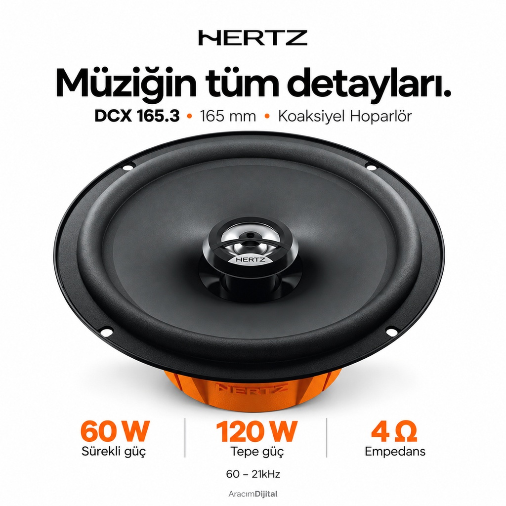 [LNV-HZ-DCX-165.3] Hertz DCX 165.3 Koaksiyel Hoparlör
