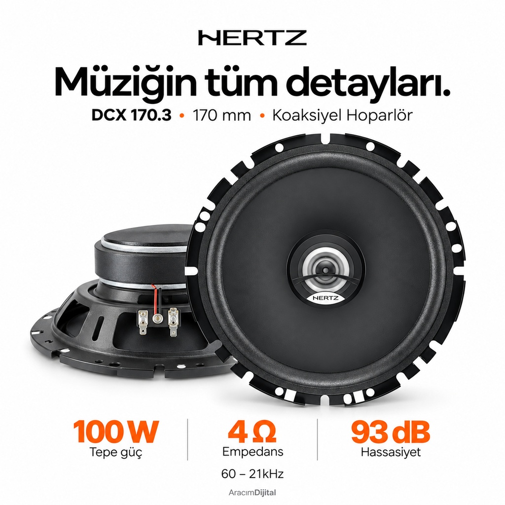 [LNV-HZ-DCX-170.3] Hertz DCX 170.3 Koaksiyel Hoparlör