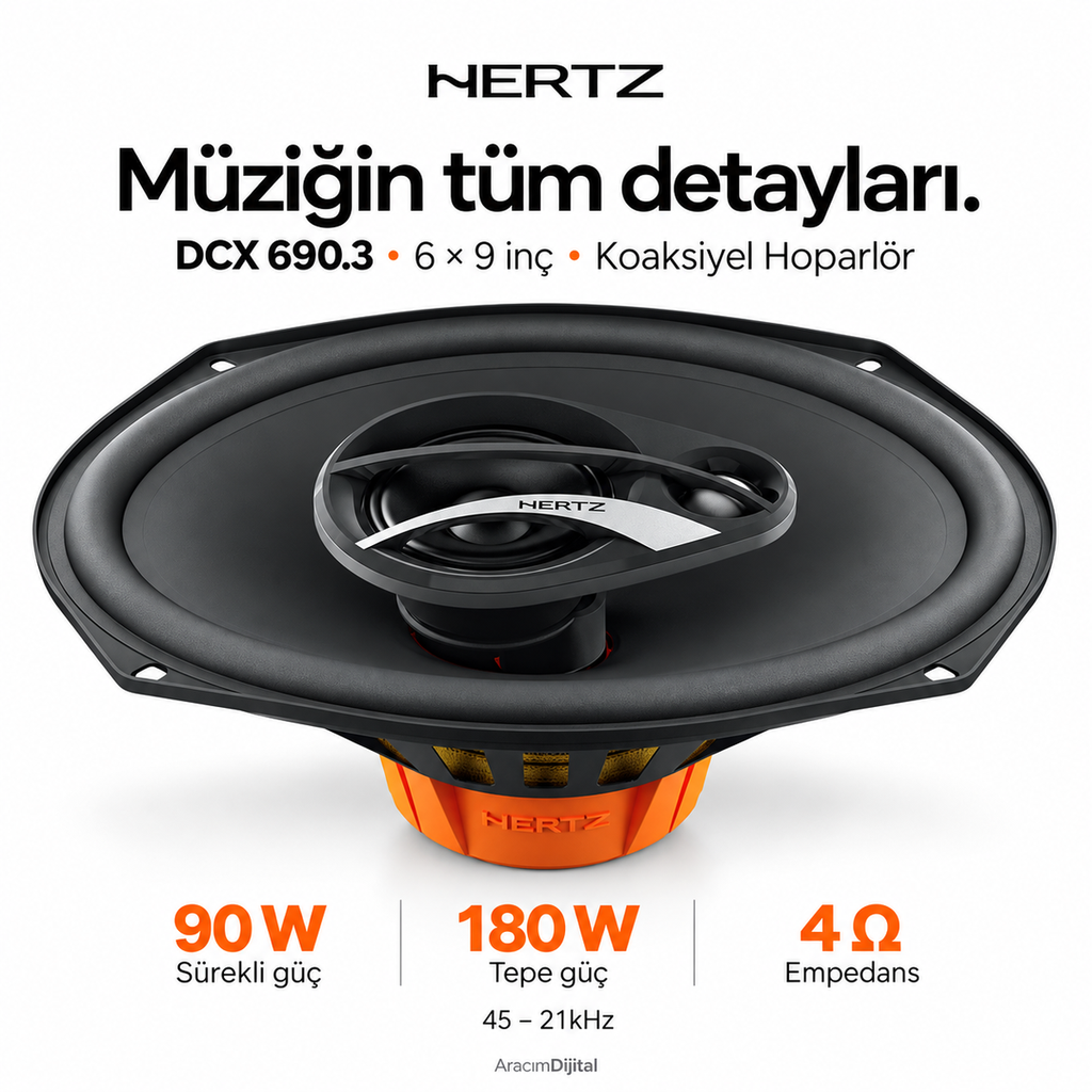 [LNV-HZ-DCX-690.3] Hertz DCX 690.3 Koaksiyel Hoparlör