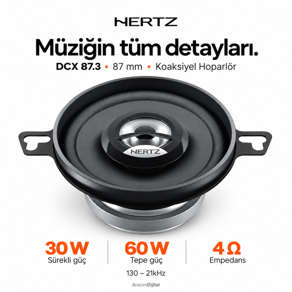 [LNV-HZ-DCX-87.3] Hertz DCX 87.3 Koaksiyel Hoparlör