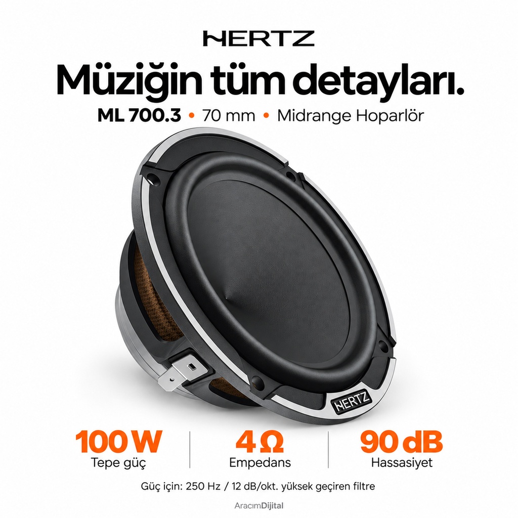 Hertz ML 700.3 Midrange Hoparlör