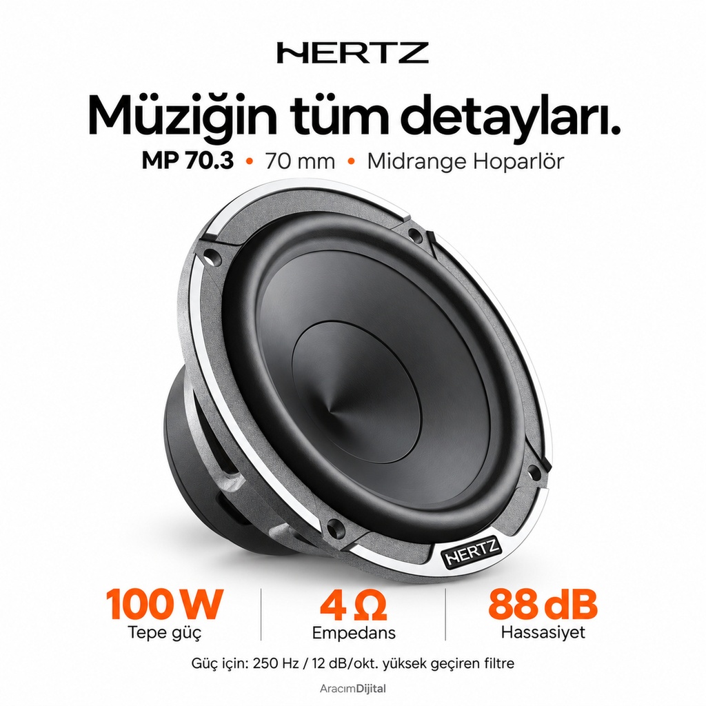 [LNV-HZ-MP-70.3] Hertz MP 70.3 Midrange Hoparlör