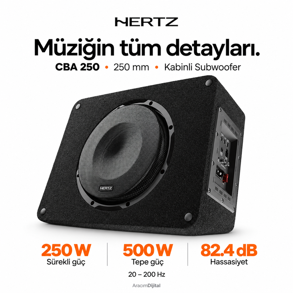 [LNV-HZ-CBA-250] Hertz CBA 250 Kabinli Subwoofer