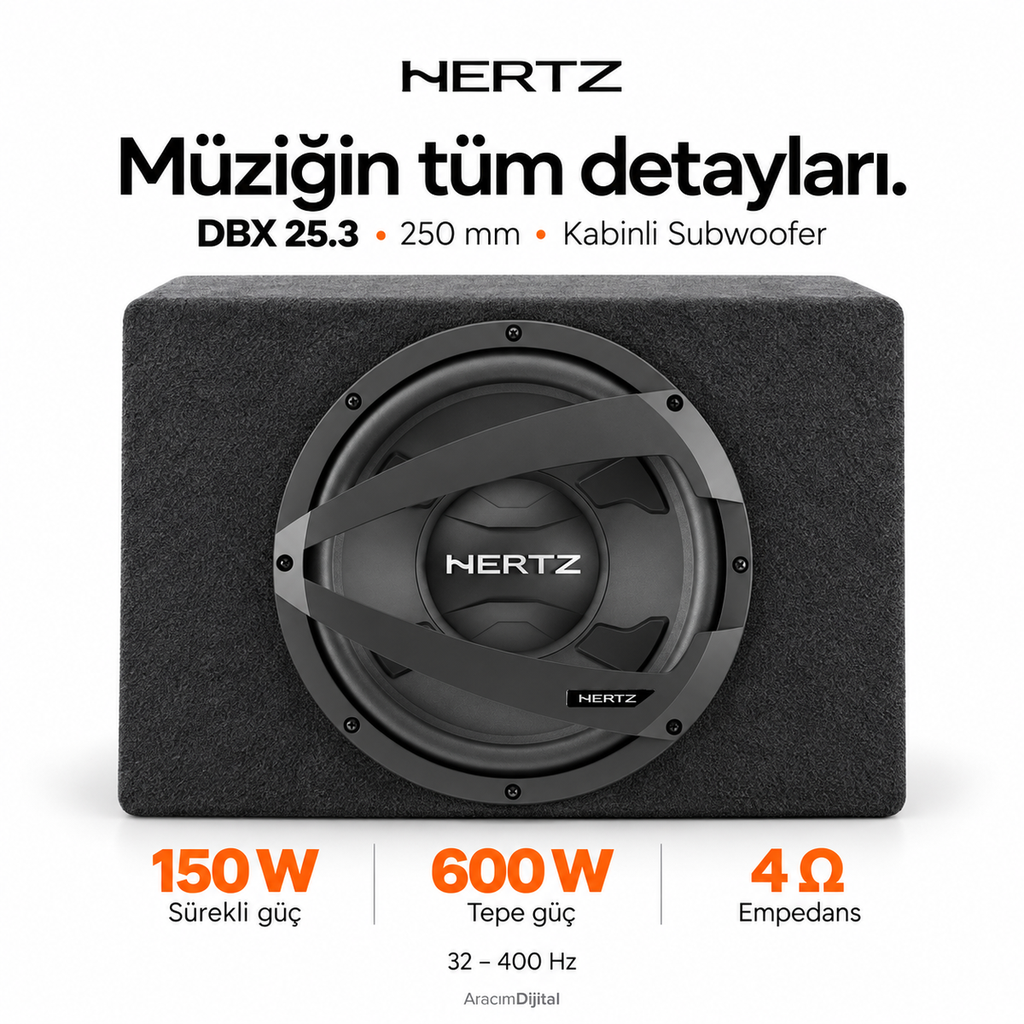 [LNV-HZ-DBX-25.3] Hertz DBX 25.3 Kabinli Subwoofer