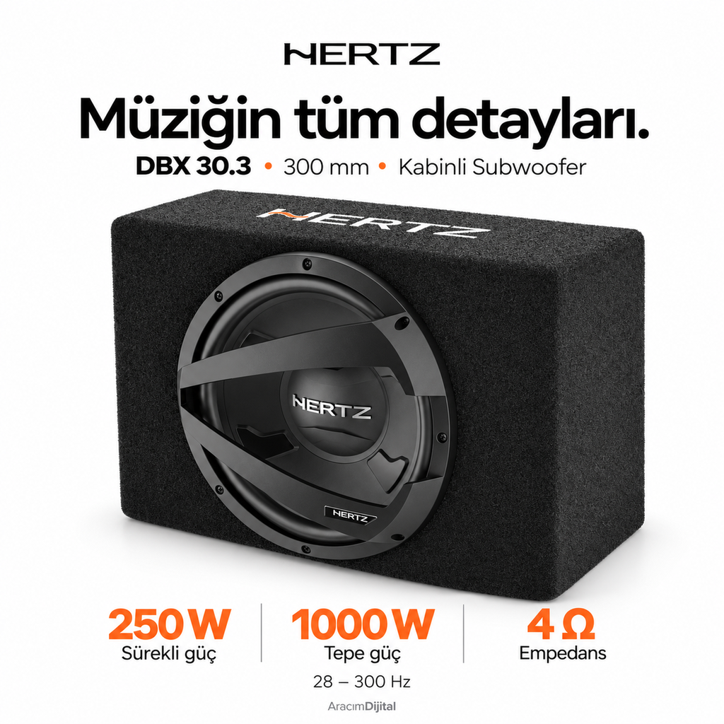 [LNV-HZ-DBX-30.3] Hertz DBX 30.3 Kabinli Subwoofer