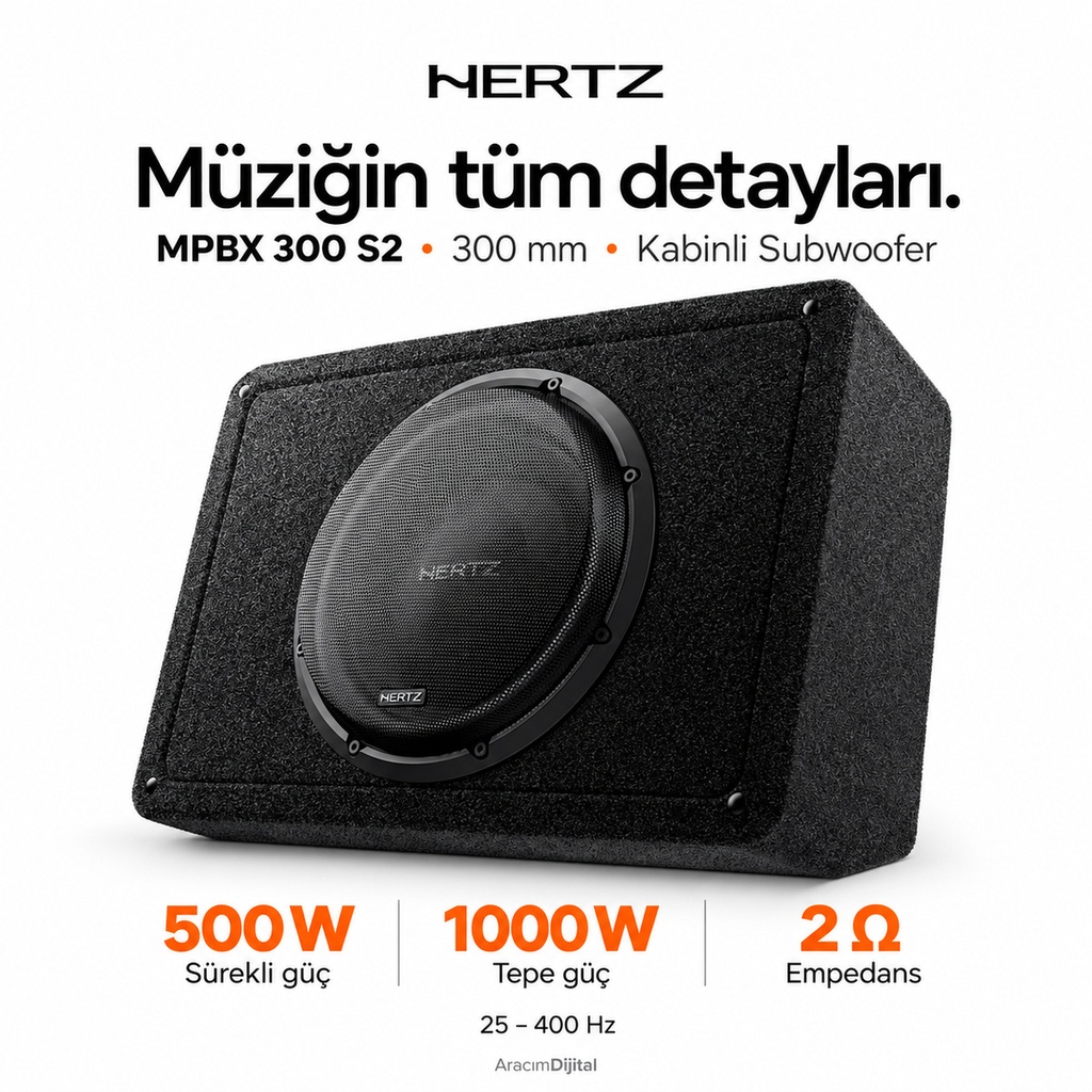 [LNV-HZ-MPBX-300-S2] Hertz MPBX 300 S2 Kabinli Subwoofer