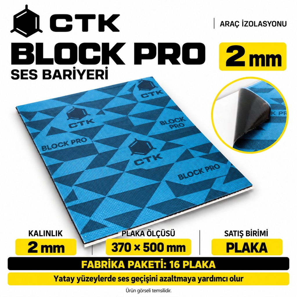 [LNV-IZ-CTK-0003] CTK Block Pro Ses Bariyeri 2 mm — 370 × 500 mm