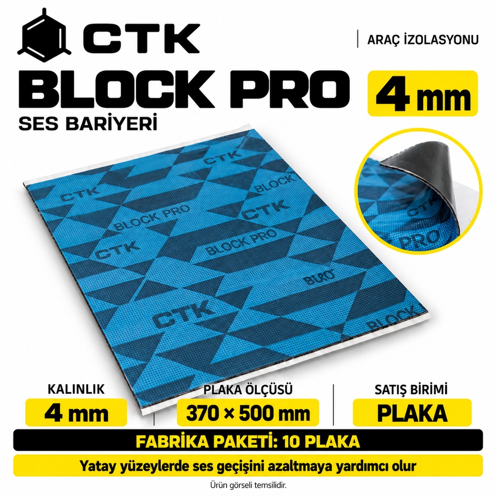 [LNV-IZ-CTK-0005] CTK Block Pro Ses Bariyeri 4 mm — 370 × 500 mm