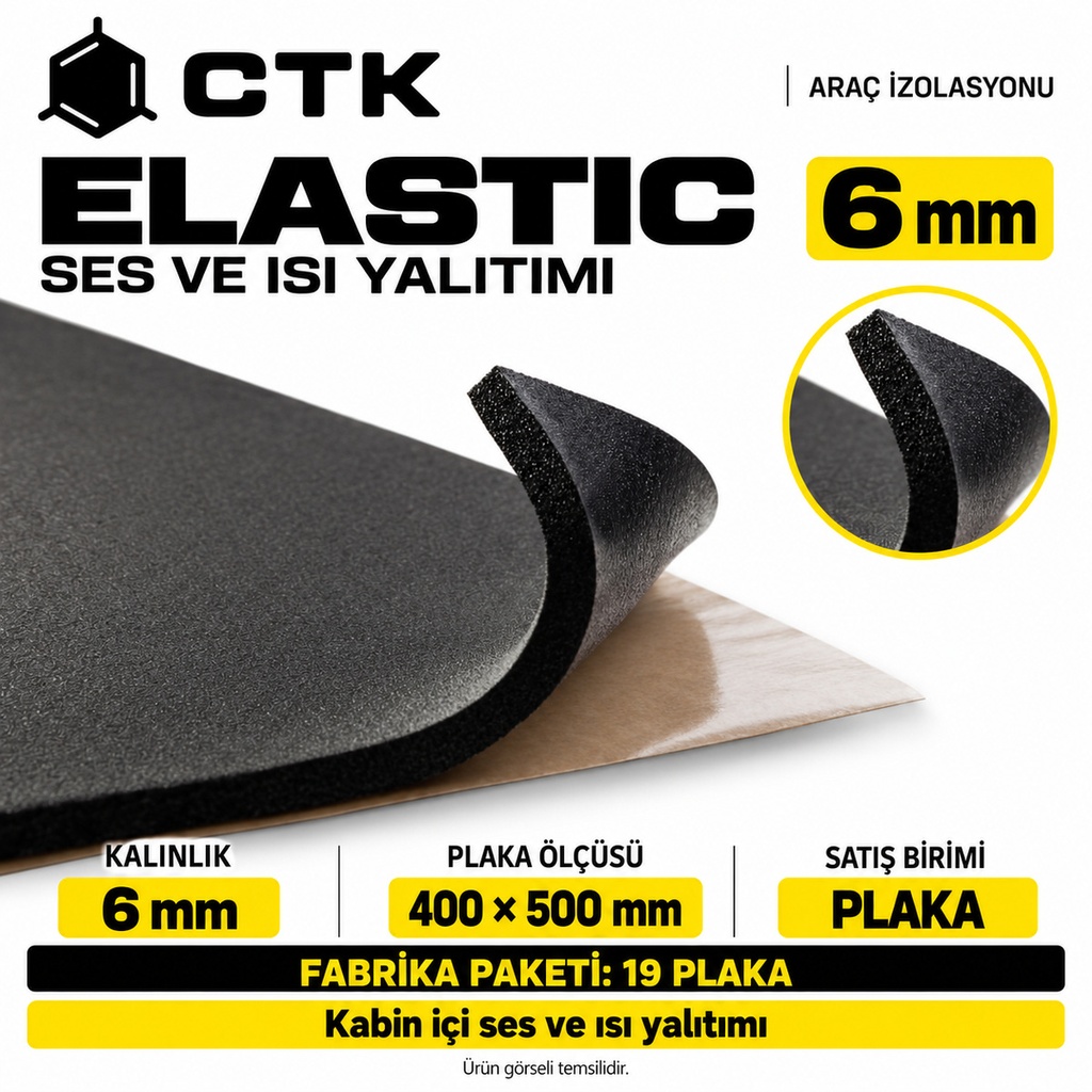 [LNV-IZ-CTK-0012] CTK Elastic 6 mm — 800 × 500 mm — 20 Levha Paket