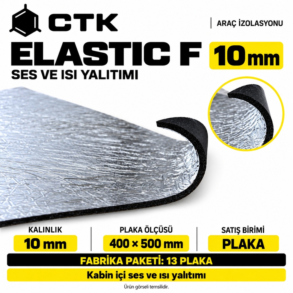 CTK Elastic F Ses ve Isı Yalıtımı 10 mm — 400 × 500 mm