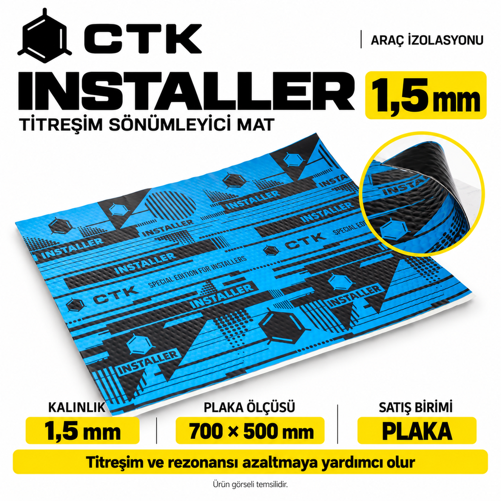 [LNV-IZ-CTK-0017] CTK Installer Titreşim Sönümleyici Mat 1,5 mm — 700 × 500 mm