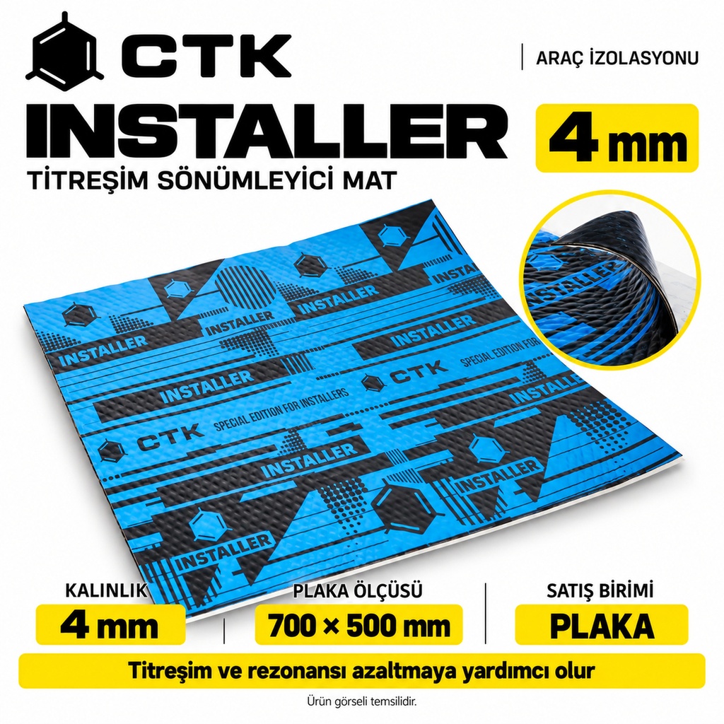 [LNV-IZ-CTK-0019] CTK Installer Titreşim Sönümleyici Mat 4 mm — 700 × 500 mm