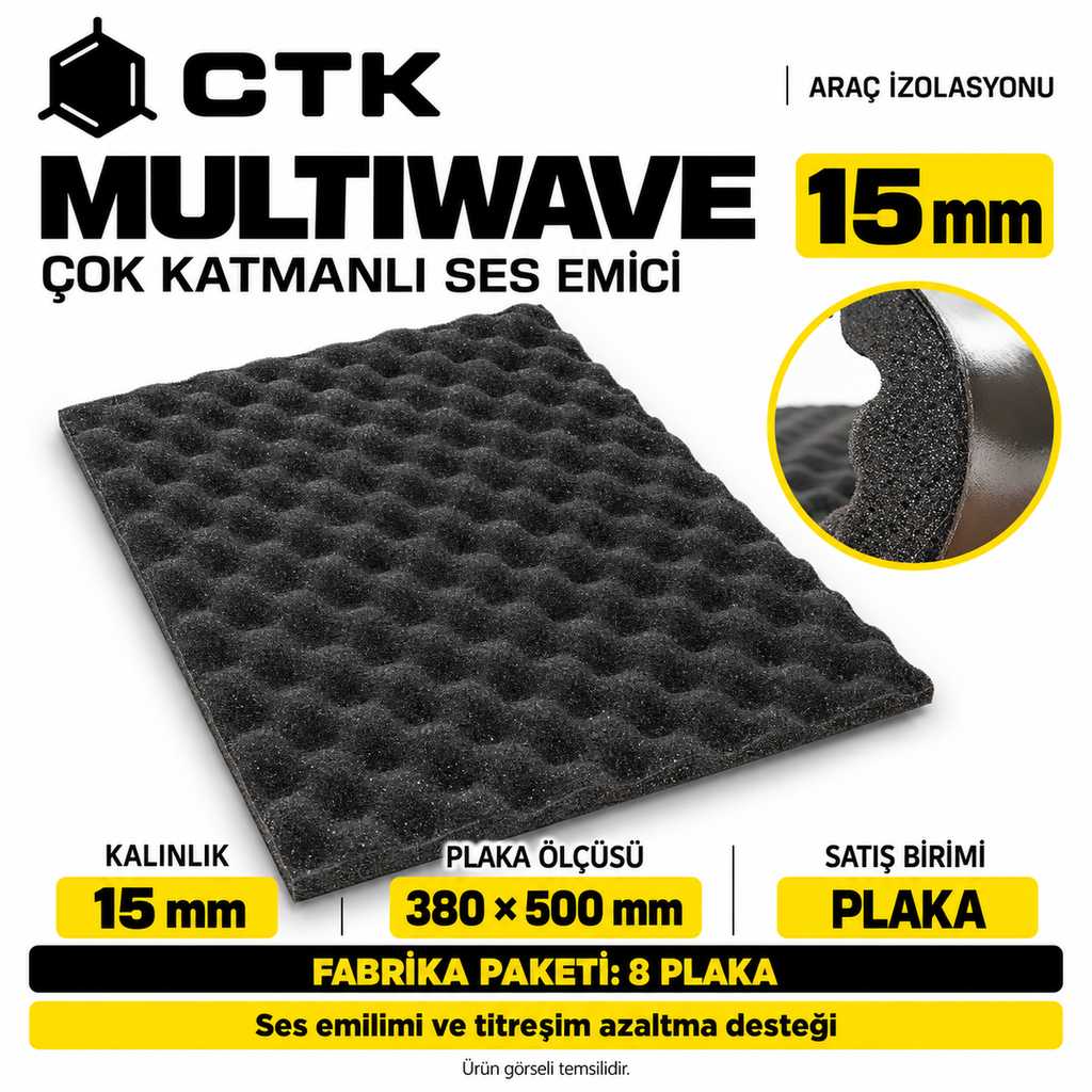 [LNV-IZ-CTK-0023] CTK Multiwave Çok Katmanlı Ses Emici 15 mm — 380 × 500 mm